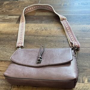Sam & Hadley Elegant lavender Mauve Leather Shoulder Bag